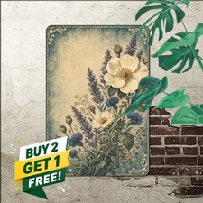 vintage botanical wildflowers distressed rustic background high contrast picture