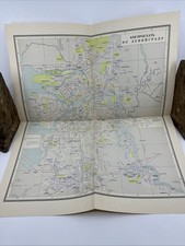 Vintage Soviet Leningrad City Street Map Russian Cyrillic Folding (9-6) picture