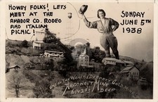 1938 Jackson California Argonaut Gold Mine Amador Co. Rodeo RPPC Postcard COPY picture