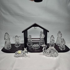 Vtg Princess House Heritage Crystal Nativity Set 10 Figurines Stable Creche picture