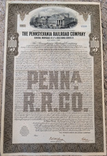 Vintage 1931 Pennsylvania Railroad Co. 4 1/4% $1000 Bond Certificate, Brown picture