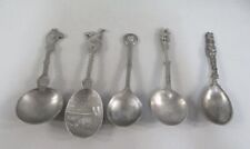 Vintage 5-Pack Unknown Metal Collectible Spoons picture