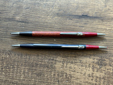 2 Vintage AUTOPOINT Mechanical Pencils Double Sided Black & Red Twinpoint picture