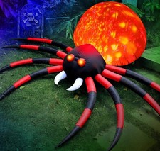 8FT Halloween Inflatable Spider Yard Decor with LED Rotating Flame - Outdoor Dec picture