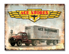 ACE Hardware Stores Truck Tin Metal Sign Retro Man Cave Garage Decor 12.5 x 16 picture
