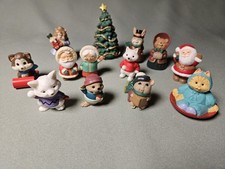 Vintage Hallmark Merry Minatures Lot - 13 Christmas pieces.  1 Christmas Tree picture