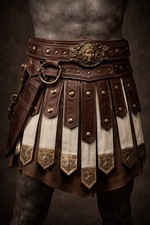 Handmade Roman Gladiator Leather Battle Skirt Belt | LARP Armor Costume picture