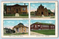 Two Harbors Minnesota Postcard Buildings Multiview Exterior 1920 Vintage Antique picture