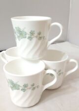 Vintage Corning Callaway Ivy Swirl Set Of Four Coffee Mugs GUC picture