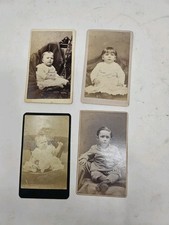 4 Antique 1800s Family CDV Photo Cards – Babies & Toddlers picture