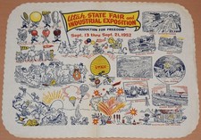 1952 UTAH STATE FAIR AND INDUSTRIAL EXPOSITION SOUVENIR PAPER PLACE MAT picture
