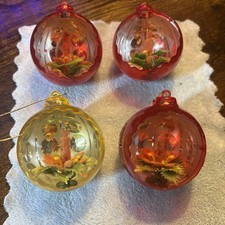 4 vintage Jewel Brite ornaments picture