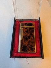 Vintage Zaima Butane Cavalier Lighter In Case Tortoise Shell Works, Read (H) picture