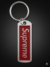 Supreme Red Metal Keychain Key Ring Modern Advertising Collectible picture