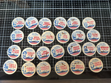Vintage 1960s US Presidents Milk Bottle Caps Lot 25 Different 1-20 31-34 36 picture