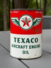 Vintage - NOS - Texaco Aircraft Engine Oil Quart. - c.-1950s picture