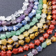 21pcs/Set 10mm Natural Crystal Pentagram Star Loose Beads Gemstone Jewelry DIY picture