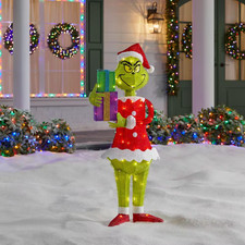 Dr. Seuss's The Grinch Lighted Tinsel Yard Sculpture Holiday Yard Decoration picture