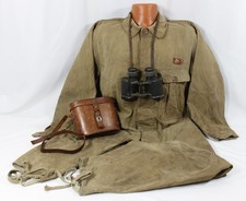 Named  WW2 Japanese Officer Tank Coveralls & Binoculars ~ Rare picture