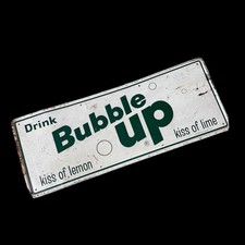Vintage Drink Bubble Up Metal Sign Retro Soda Advertising 1950s Green white READ picture