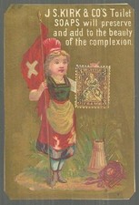 Jas. S. Kirk Soap Makers, Chicago Lot of Four Victorian Trade Cards Countries picture