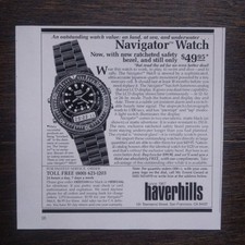 1988 Vtg Print Ad Haverhills The Navigator Watch Townsend St San Francisco CA picture