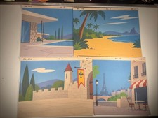 Animation Cel Background Vintage Cartoon Looney Tunes Hanna Barbera Disney Print picture
