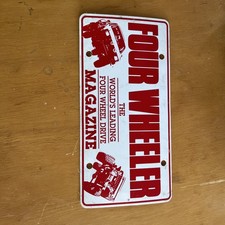 Vintage Four Wheeler Magazine License Plate Leading Four Wheel Drive Jeep RARE picture