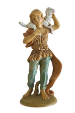Vintage Italian Nativity Shepherd Boy Figurine with Lamb Fits Fontanini 5