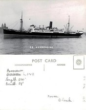 VINTAGE REAL PHOTO Henderson Line SS Kemmendine POSTCARD - Info Written on Back picture
