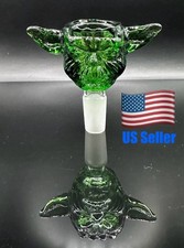 14MM Cool Green Unique Thick Glass Star Wars Yoda Replacement Hookah Bowl Slide picture