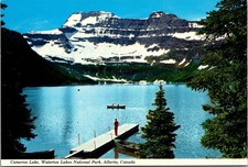 Vintage Cameron Lake Waterton Lakes National Park Alberta Canada Postcard picture