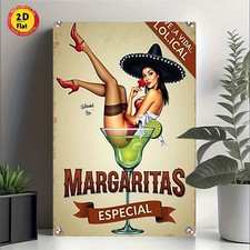 2D Flat, 12-inch Aluminum Decorative Tin Metal Signs Plaque - Vintage Margarita picture