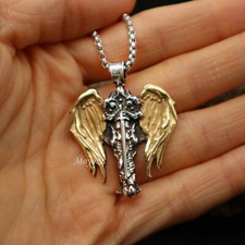 Patron Saint St Michael Archangel Irish Celtic Cross Talisman Pendant Necklace picture