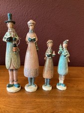 Set Of 4 Tii Collections Handpainted Glittered Christmas Caroler Figurines picture
