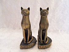 PAIR OF COPPER CLAD CAT BOOKENDS MISH. H. HUBER CLARK picture