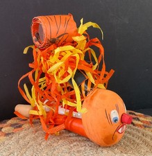 ANTIQUE GERMAN COMPOSITION HALLOWEEN PUMPKIN HEAD NOISEMAKER picture