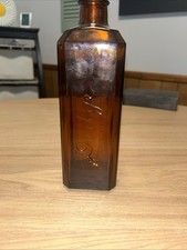 Rare Vintage Dodge Embossed Amber Glass Bottle with Measured Marks 1940’s -1950 picture