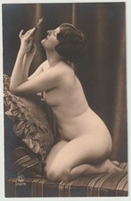 Rare original French real photo postcard nude art study 1910's RPPC pc oct #887 picture