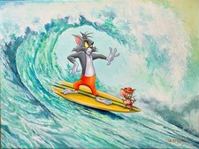 Tom and Jerry Dan Bowden Signed Hanna Barbera Ltd Ed Canvas Print 150 unframed picture
