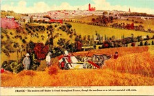  1914 France self-binder With Oxen Antique Copyright 1910 Vintage Postcard picture