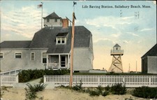 Salisbury Beach Massachusetts MA Life Saving Station W c1910s Vintage Postcard picture