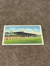 Vintage Grand Stand Santa Anita Park Arcadia CA Linen Postcard 192 1938 picture
