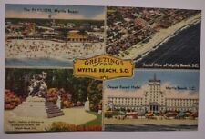 Vintage Greetings From Myrtle Beach South Carolina Linen Postcard  picture
