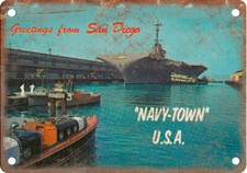 San Diego Navy Town Greetings From Postcard 12
