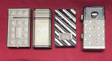 SNAP Collectible Pocket Lighters (4) Silver Tone Assorted Metal, 1 Marked picture