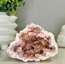 ❤️ Natural Pink Amethyst Raw Crystal Geode Crystal Cluster picture