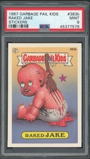 1987 Topps Garbage Pail Kids 10th Series #383b Raked Jake PSA 9 MINT Os10 picture