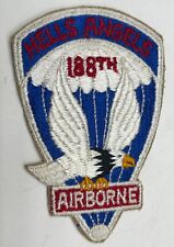 RARE ORIGINAL US 188th AIRBORNE INFANTRY PATCH HELLS ANGELS 1952  1957 WHITEBACK picture
