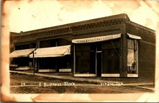 RPPC Business Block Ocamb & Stach Dry Goods Verdon Nebraska NE 1913 DB Postcard picture
